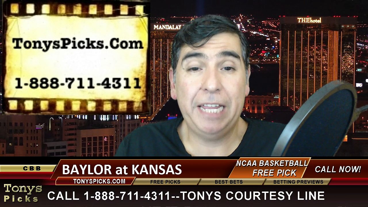 Kansas Jayhawks vs. Baylor Bears Free Pick Prediction NCAA College Basketball Odds Preview 2-14-2015