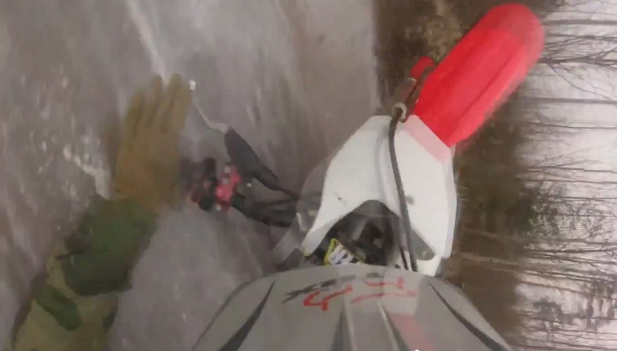 Cr 80 Dirt Bike Slide Out On Icy Path