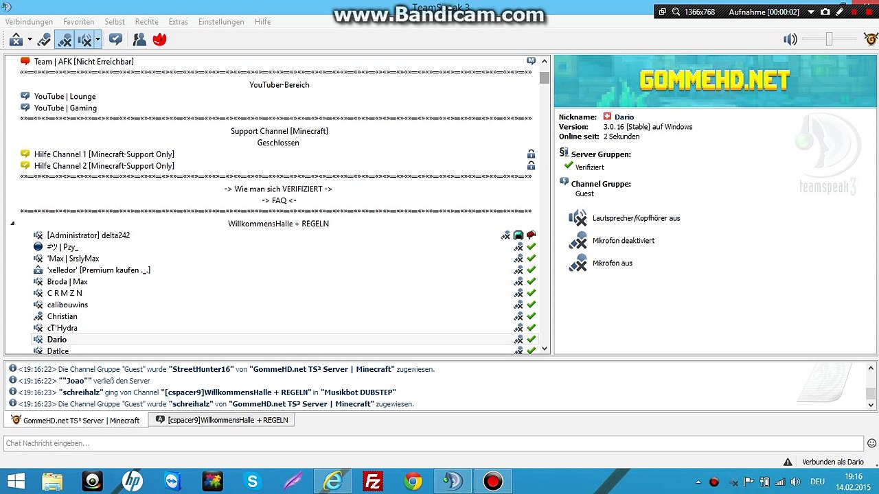Gommehd.net Admin vom Channel bannen