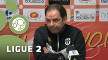 Conférence de presse GFC Ajaccio - Angers SCO (1-0) : Thierry LAUREY (GFCA) - Stéphane MOULIN (SCO) - 2014/2015