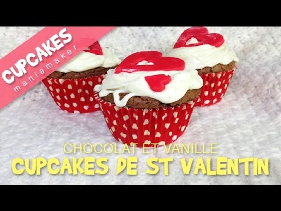 Cupcakes Chocolat et Vanille pour la Saint Valentin