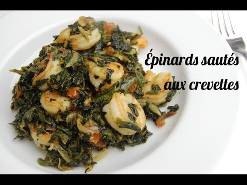 Recette épinards sautés aux crevettes