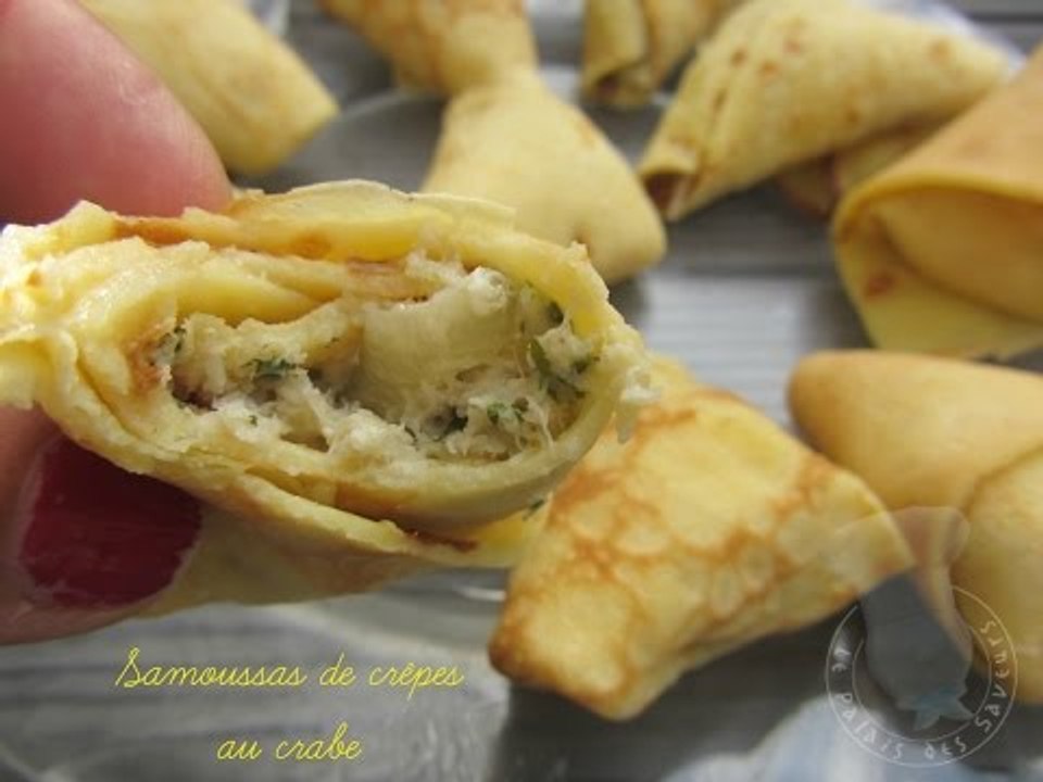 Recette de samoussas de crêpes au crabe