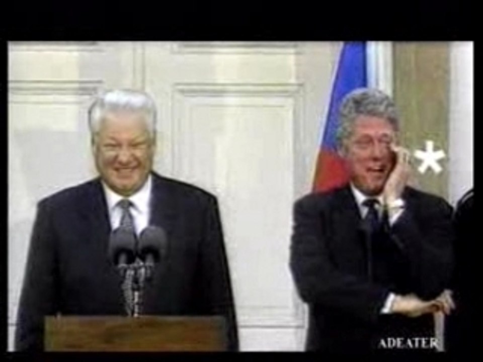 Fou rire Bill Clinton Boris Eltsine