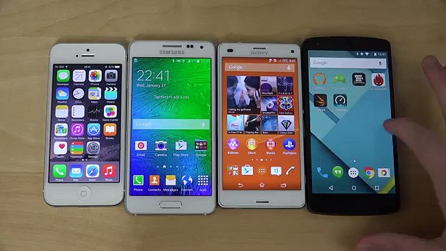iPhone 5 vs. Sony Xperia Z3 Compact vs. Samsung Galaxy Alpha vs. Nexus 5 - Review (4K)