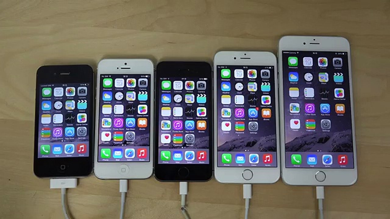 iPhone 6 Plus vs. iPhone 6 vs. iPhone 5S vs. iPhone 5 vs. iPhone 4S iOS 8.2 Beta 4 - Speed Test!