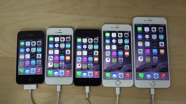 iPhone 6 Plus vs. iPhone 6 vs. iPhone 5S vs. iPhone 5 vs. iPhone 4S iOS 8.2 Beta 4 - Speed Test!
