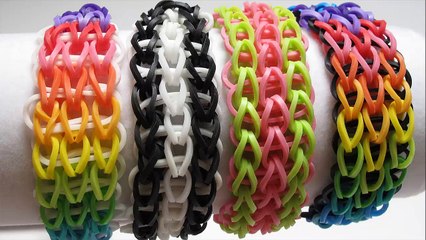 Rainbow Loom 七彩瀑布手環(Triple Single Bracelets) - 彩虹編織器中文教學