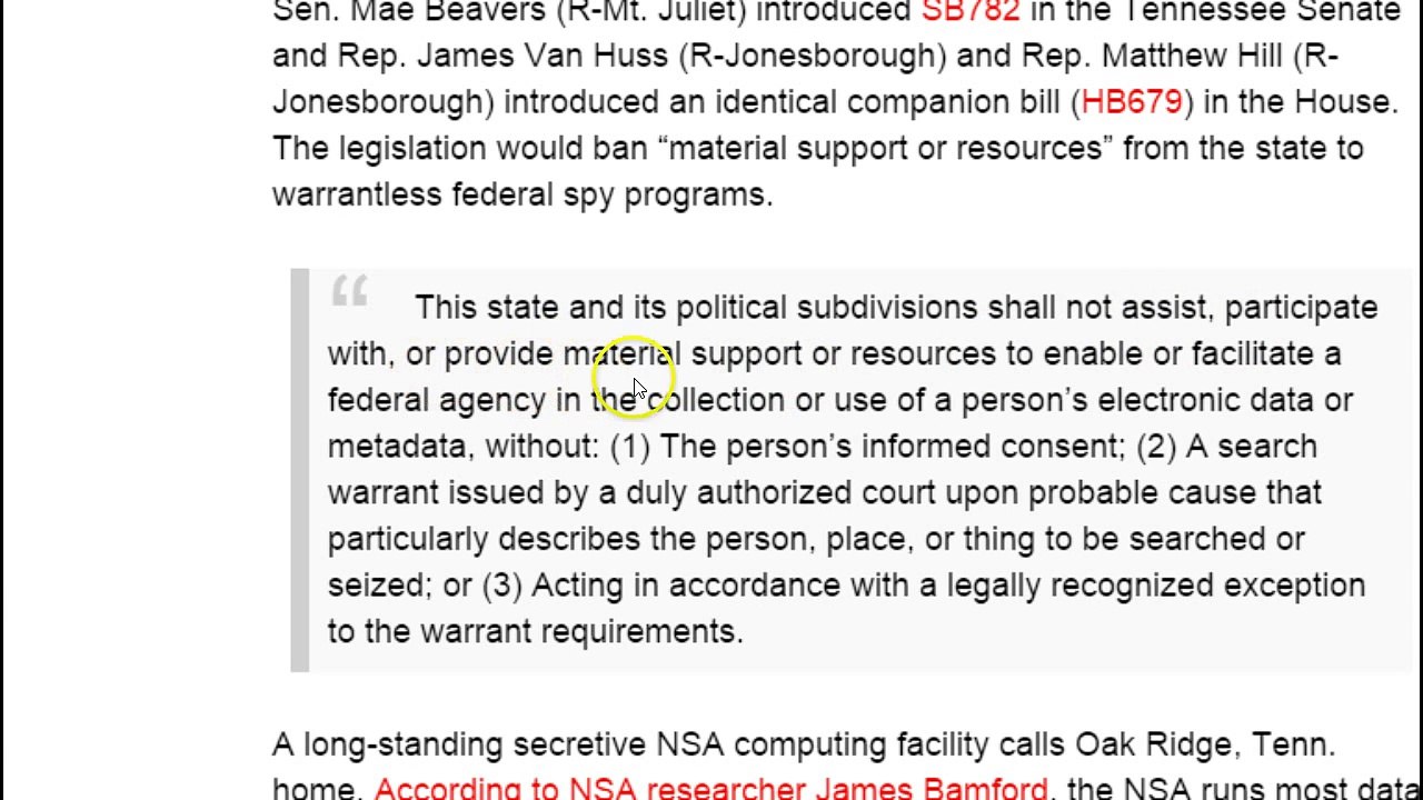 Fighting Back! New Bill Takes On NSA Code-Breaking Facility