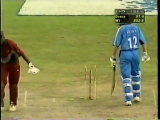 Carl Hooper gets a wicket, brilliant stumping by Ridley Jacobs