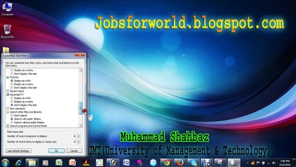 Seven Latest Tricks for window 7 in Urdu / Hindi