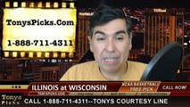 Wisconsin Badgers vs. Illinois Fighting Illini Free Pick Prediction NCAA College Basketball Odds Preview 2-15-2015