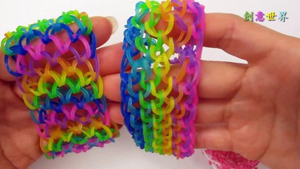 龍鱗手鐲(8 針) Dragon Scale Cuff 8 Pin - 彩虹編織器中文教學 Rainbow Loom Chinese Tutorial