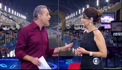 Fátima Bernardes no fantástico direto da Sapucaí.