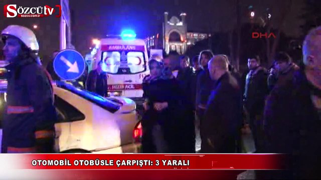 Üsküdar'da otomobil ile otobüs çarpıştı 3 yaralı