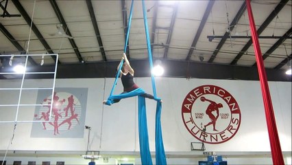 Aerial Silks Practice  Rotisserie Marionette Double Star Drop