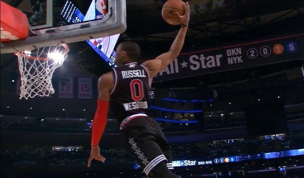 Le dunk monstrueux de Russell Westbrook sur alley oop !