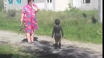 Children are playing in mud