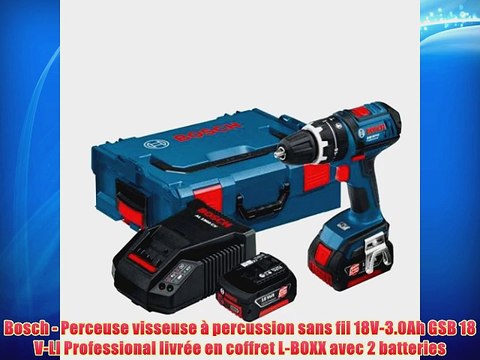 Bosch - Perceuse visseuse ? percussion sans fil 18V-3.0Ah GSB 18 V-LI Professional livr?e en
