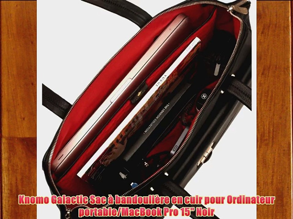 Knomo Galactic Sac ? bandouli?re en cuir pour Ordinateur portable/MacBook Pro 15 Noir