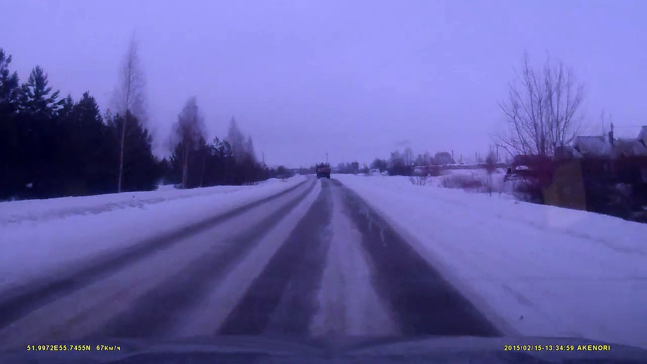 Врезался в Камаз - ДТП в Елабуге 15.02.2015