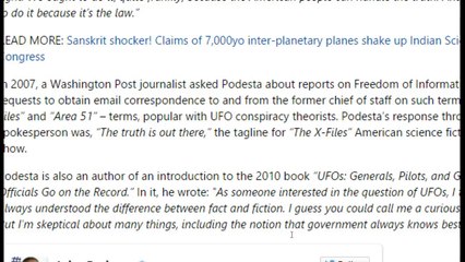 Obama Aide Says His Biggest Failure Was Not Securing Files for UFO Disclosure
