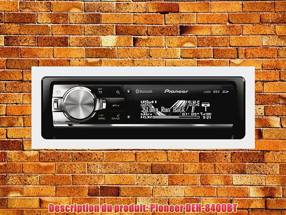 Pioneer DEH-8400BT Autoradio CD/DVD Noir Argent