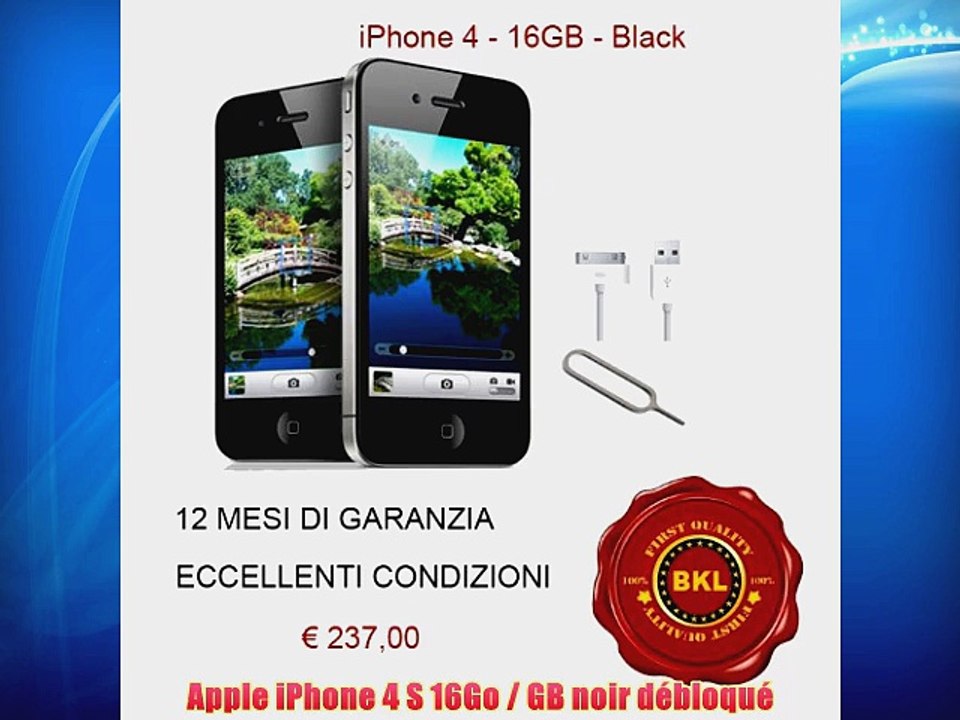Apple iPhone 4 S 16Go / GB noir d?bloqu?