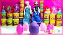Surprise eggs MLP Frozen Play doh Peppa Pig Disney Dora The Explorer doc mcstuffins playdoh (HD)