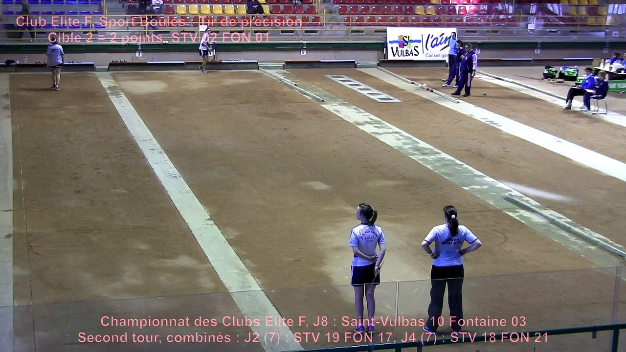 Tir de précision, Barbara Barthet contre Sonia Bruniaux, Saint-Vulbas contre Fontaine, Sport Boules, J8 Elite Féminine, Saison 2014 /2015