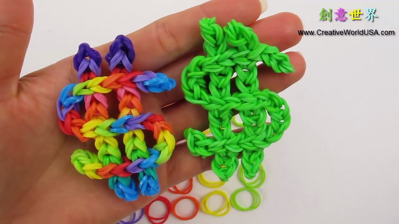 Rainbow Loom 錢錢符號 Money Sign Charms - 彩虹編織器中文教學 Chinese Tutorial
