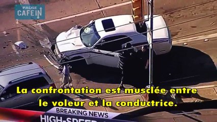 une femme arrête une course poursuite entre la police et un fuyard à Dallas !