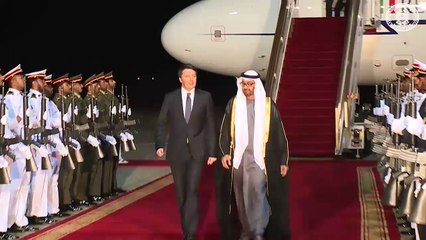 Giorgio Starace accoglie Matteo Renzi.