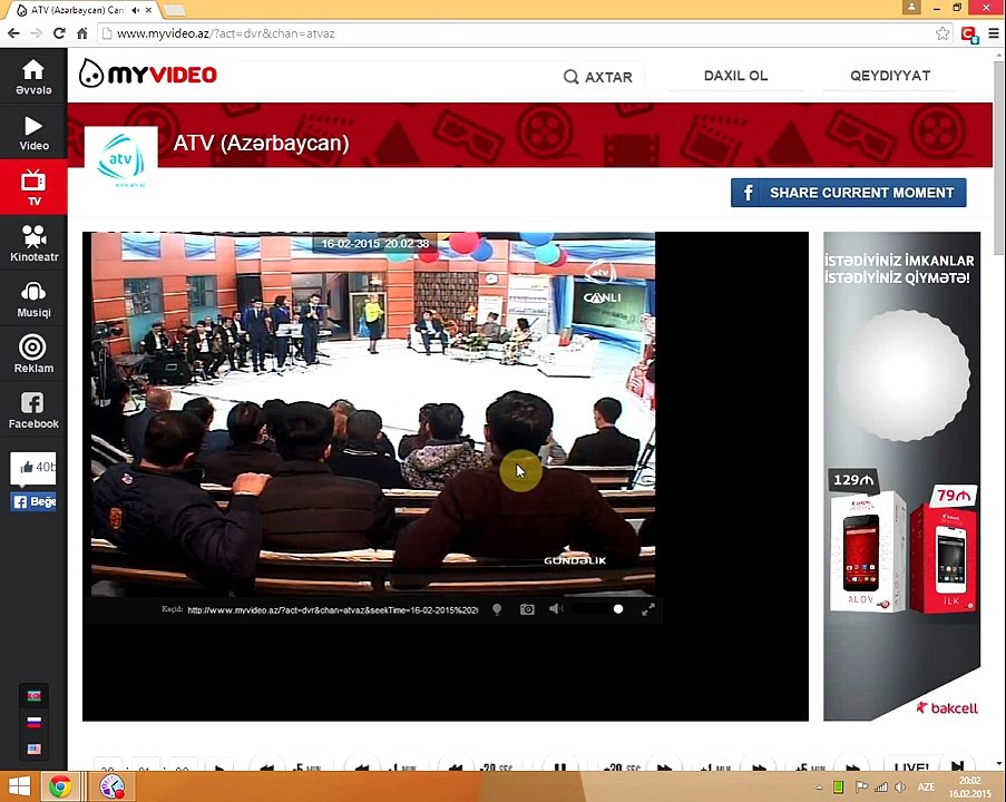 my video.az saytında tv kanallar