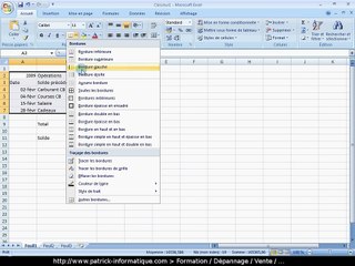 Tuto - Excel 2007 - Réaliser un relevé bancaire simple