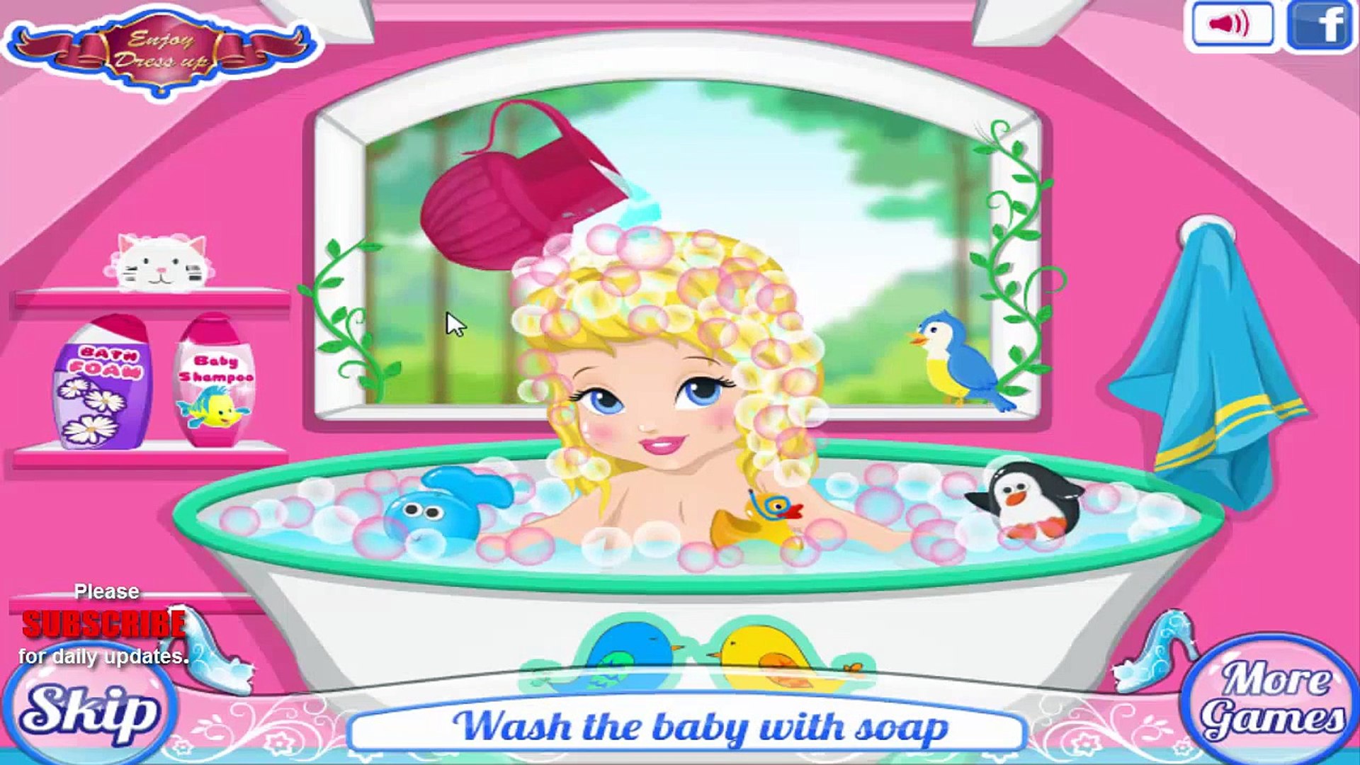 ⁣Disney princess Cinderella shoe bath game for kids