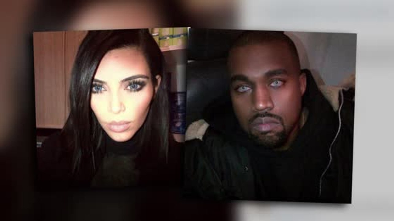 Kim Kardashian und Kanye West mit blauen Augen