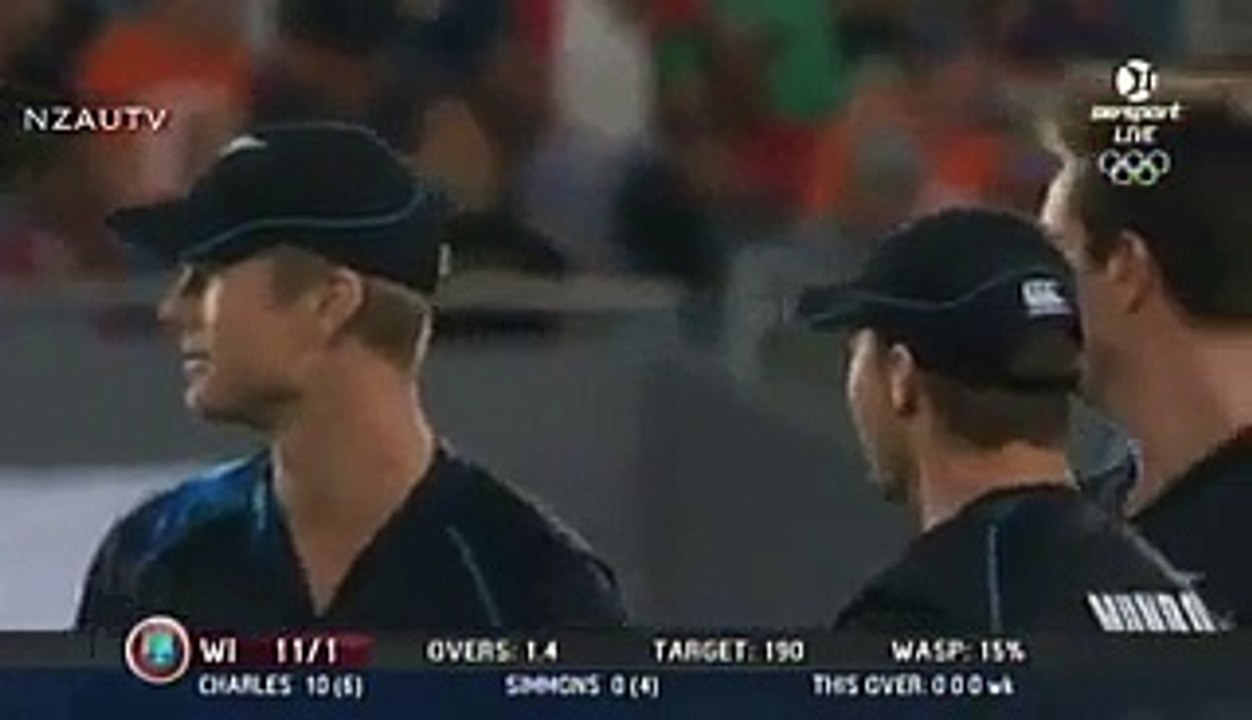 Adam Milne challenging Shoaib Akhter and Bret Lee