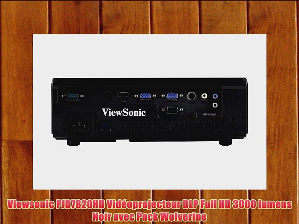 Viewsonic PJD7820HD Vid?oprojecteur DLP Full HD 3000 lumens Noir avec Pack Wolverine