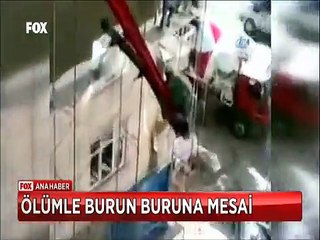 Arkadaşları bile inanamadı inşaatın 6'ncı katına vincin ucunda böyle çıktı