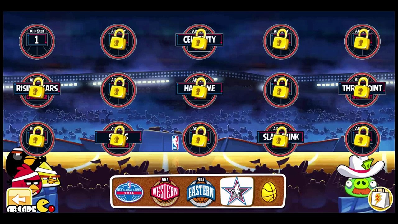 Angry Birds Seasons  NBA HAM Dunk 1-15 Golden Egg Level 3 Star Walkthrough