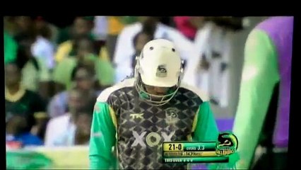 Chris Gayle vs Cummins, hammers, 4,6,4, in the Over, Jamaica vs Trinidad