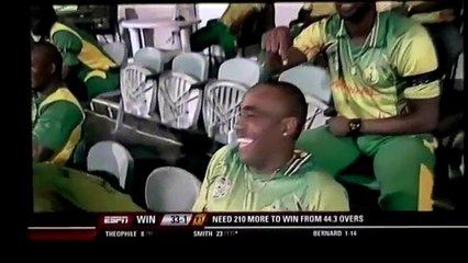 Devon Smith (59) and Tyrone Theophile batting vs Jamaica, super 50 Semi final