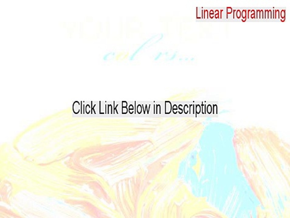 Linear Programming Download Free [Download Now]