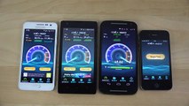 Samsung Galaxy A3 vs. Xiaomi Redmi 1S vs. Moto G 2014 vs. iPhone 4S - Internet Speed Test (4K)
