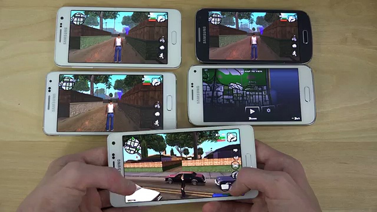 Samsung Galaxy A5 vs. Galaxy A3 vs. Galaxy Alpha vs. S5 Mini vs. S4 Mini - GTA San Andreas Gameplay