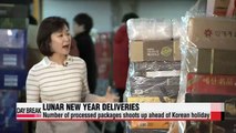Gift package deliveries surge ahead of Lunar New Year holiday