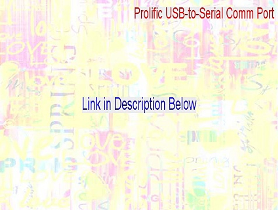 Prolific USB-to-Serial Comm Port Download [Instant Download 2015]