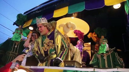 Rex, King of Carnival, Christian T. Brown arrives, makes edict, Mayor hands over key