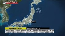 Tremblement de terre et alerte tsunami au Japon